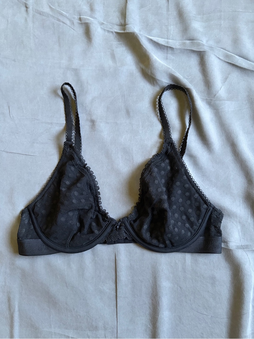 Victoria’s Secret Pink Black Mesh Bra 34c